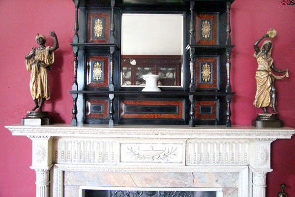 Mantle shelves on Adamesque fireplace at Manderston House. Duns, Scotland.