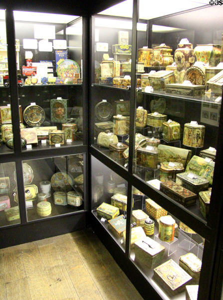 Biscuit tin museum of Huntley & Palmer souvenir biscuit tins at Manderston House. Duns, Scotland.