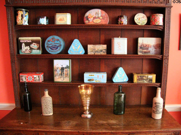 Huntley & Palmers cocktail biscuit tins at Manderston House. Duns, Scotland.