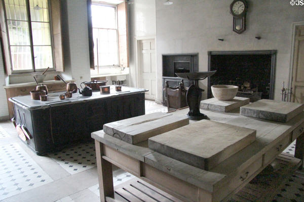Basement kitchen at Manderston House. Duns, Scotland.