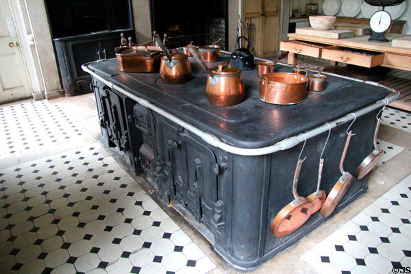Island kitchen range by Drouet of Paris at Manderston House. Duns, Scotland.