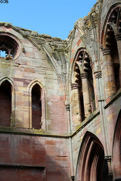 Nave details at Melrose Abbey. Melrose, Scotland.