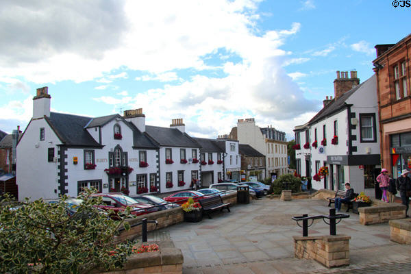 Melrose High Street seen from Market Square. Melrose, Scotland.