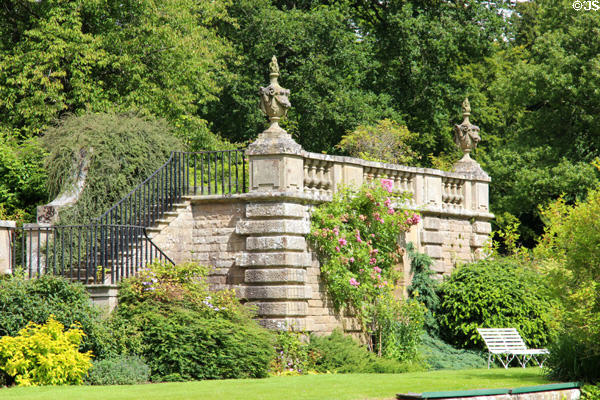 Garden stairs at Mellerstain House. Gordon, Scotland.
