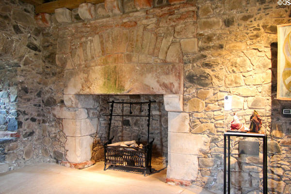 Fireplace at Smailholm Tower. Scotland.