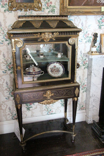 Display cabinet in Duke's room at Thirlestane Castle. Scotland.
