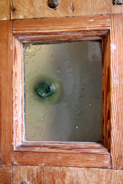 Hand blown window glass at Traquair House. Scotland.
