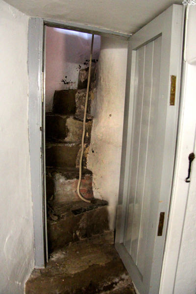 Secret staircase leading up to Priest's room at Traquair House. Scotland.