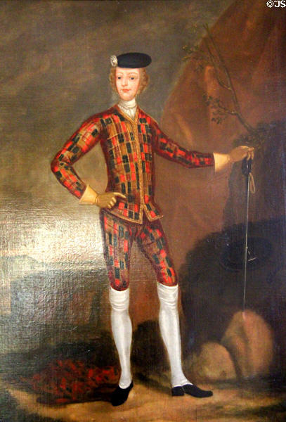 Bonnie Price Charlie painting at Traquair House. Scotland.