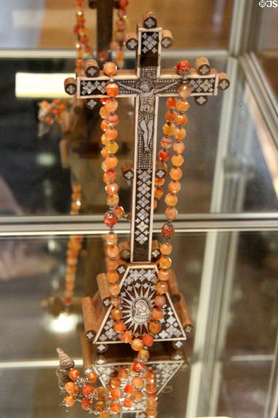 Rosary & crucifix which belonged to Mary Queen of Scots at Traquair House. Scotland.