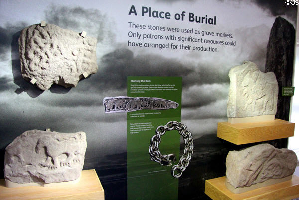 Pictish grave markers at St Vigeans Museum. Arbroath, Scotland.