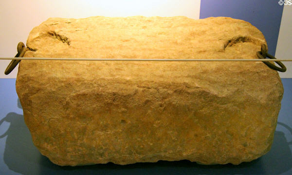 Replica of Stone of Destiny made in 1950s at Arbroath Abbey. Arbroath, Scotland.