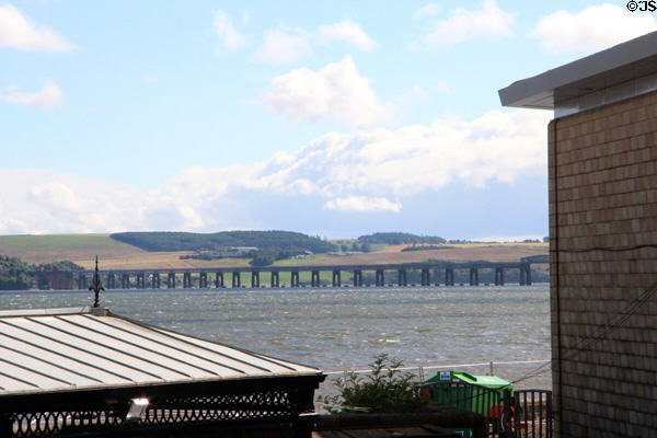 Tay Rail Bridge seen from RRS Discovery. Dundee, Scotland.