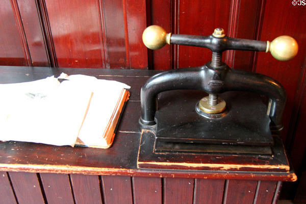 Office copy letter press at Verdant Works Museum. Dundee, Scotland.