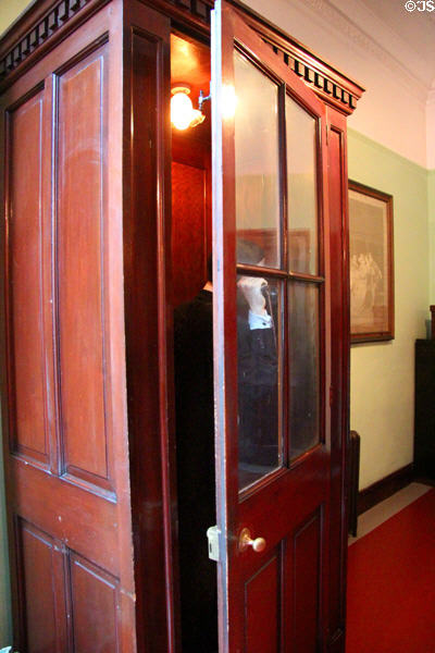 Office telephone booth at Verdant Works Museum. Dundee, Scotland.