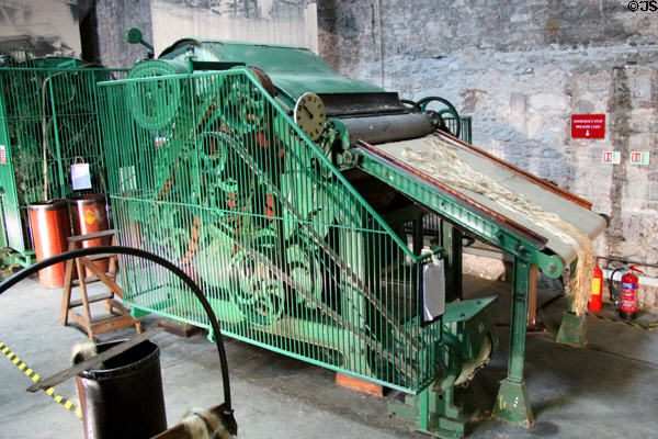 Jute carding machine to line up fibers at Verdant Works Museum. Dundee, Scotland.