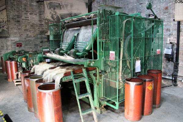 Jute carding machine to line up fibers at Verdant Works Museum. Dundee, Scotland.