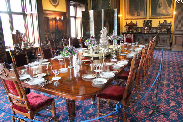 Dining room at Glamis Castle. Angus, Scotland.