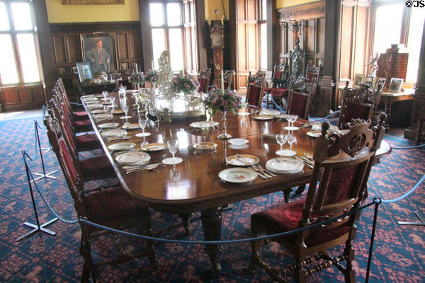 Dining room at Glamis Castle. Angus, Scotland.