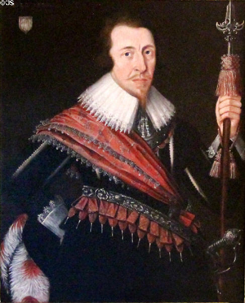 Soldier's portrait at Glamis Castle. Angus, Scotland.