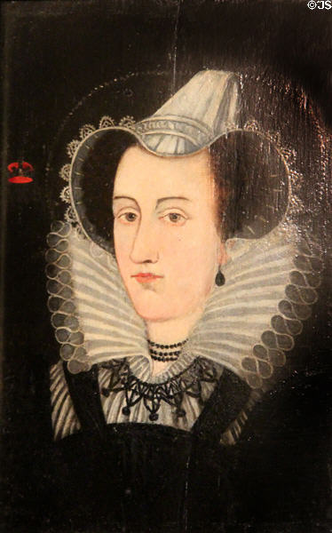 Portrait of Mary Queen of Scots (16thC) by Scottish School at Glamis Castle. Angus, Scotland.