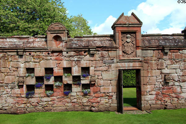 Garden walls (1604) at Edzell Castle. Brechin, Scotland.