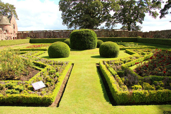 Formal garden at Edzell Castle. Brechin, Scotland.