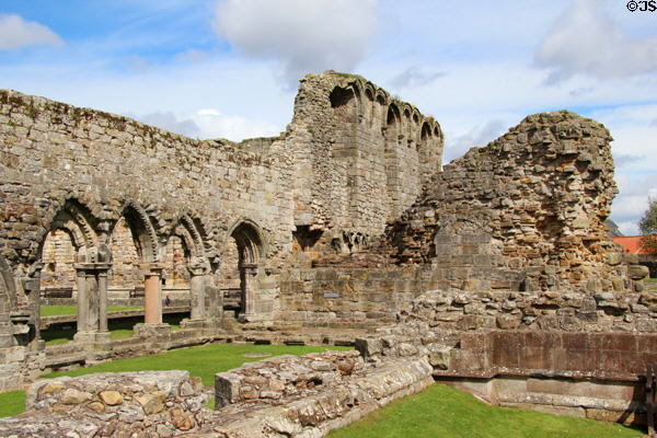 Gothic archways at St Andrews Cathedral. St Andrews, Scotland.