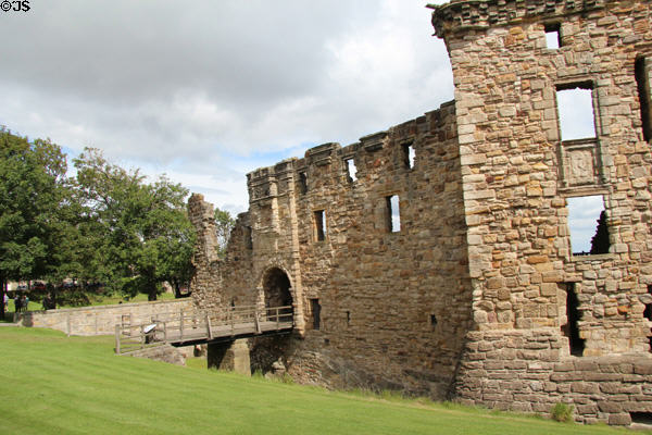 Main entrance over moat of St Andrews Castle. St Andrews, Scotland.