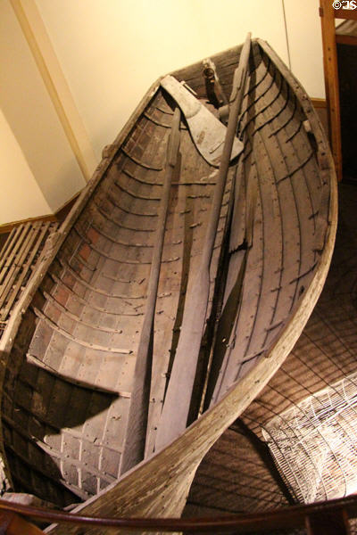 Early row boat at Scottish Fisheries Museum. Anstruther, Scotland.