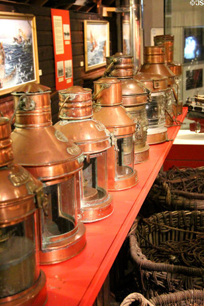 Nautical lamps at Scottish Fisheries Museum. Anstruther, Scotland.