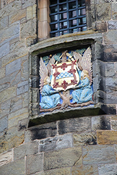 Arms of Marquis of Bute at gatehouse of Falkland Palace. Falkland, Scotland.
