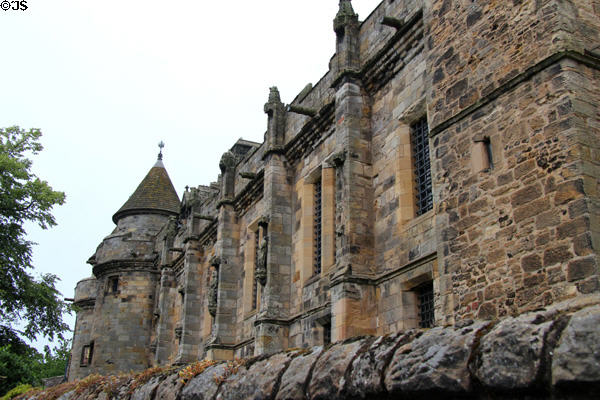 Buttresses on facade of Falkland Palace. Falkland, Scotland.