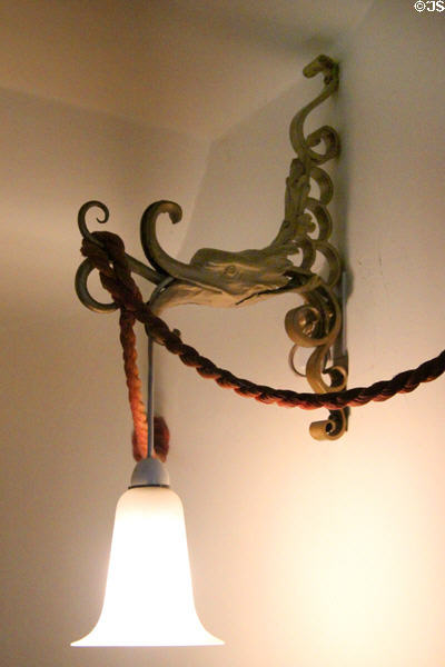 Staircase wall sconce in shape of mythical beast at Falkland Palace. Falkland, Scotland.