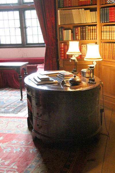 Oval desk in library at Falkland Palace. Falkland, Scotland.