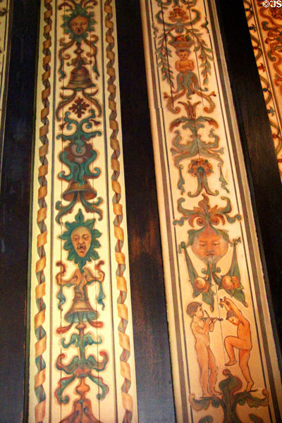 Painted ceiling in Keeper's bedroom at Falkland Palace. Falkland, Scotland.