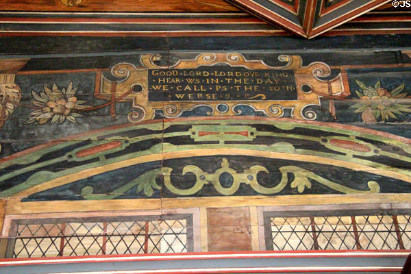Upper wall painted design in Chapel Royal at Falkland Palace. Falkland, Scotland.