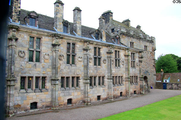 Rear courtyard exterior of south range at Falkland Palace. Falkland, Scotland.