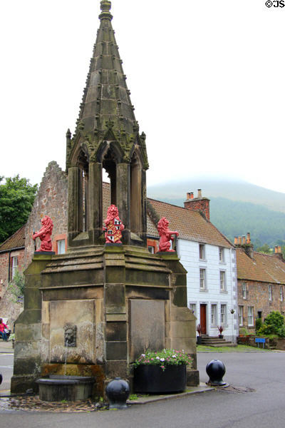 Bruce Fountain (1856) (High St.). Falkland, Scotland. Architect: A. Roos.