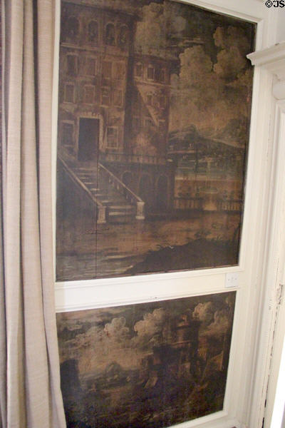 Dining room panel paintings (early 18thC) at Kellie Castle. Pittenweem, Scotland.