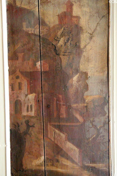 Dining room panel painting (early 18thC) at Kellie Castle. Pittenweem, Scotland.