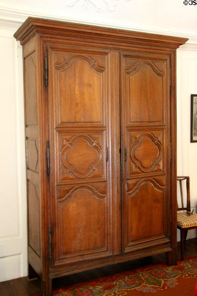 Wooden wardrobe at Kellie Castle. Pittenweem, Scotland.