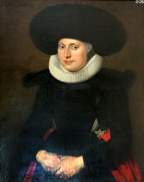 Portrait of a Lady in Black and Red portrait by a German artist at Hill of Tarvit Mansion. Cupar, Scotland.