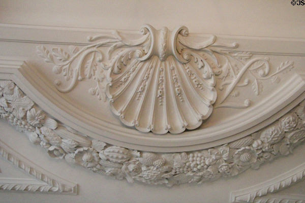 Dining room plasterwork by Thomas Beattie & Sam Wilson at Hill of Tarvit Mansion. Cupar, Scotland.