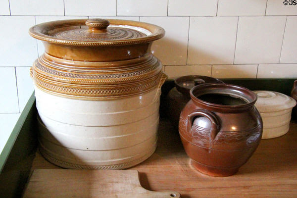 Stoneware crocks at Hill of Tarvit Mansion. Cupar, Scotland.