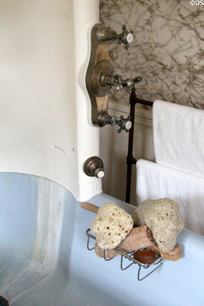 Shower faucets at Hill of Tarvit Mansion. Cupar, Scotland.