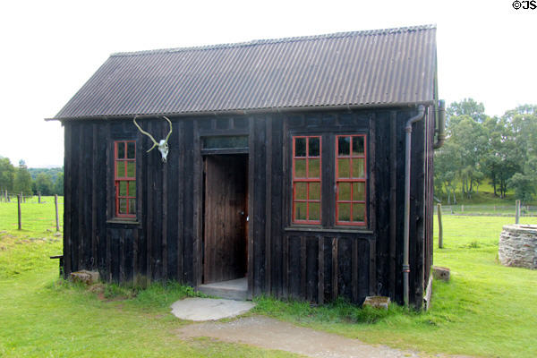 Shepherd's Bothy & Fank (sheep pen) at Highland Folk Museum. Newtonmore, Scotland.