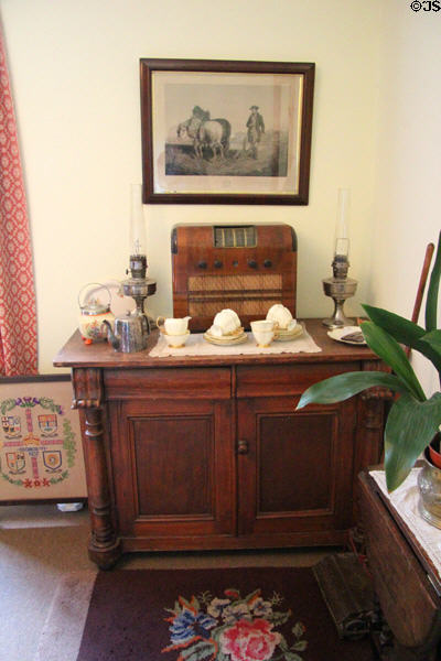 Radio on sideboard in Kirk's Stores at Highland Folk Museum. Newtonmore, Scotland.