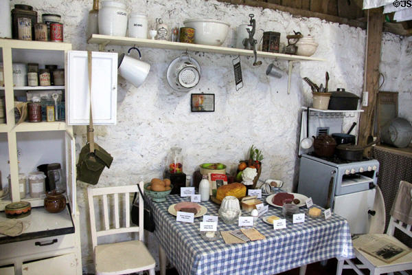 World War II era farm cottage interior at Highland Folk Museum. Newtonmore, Scotland.