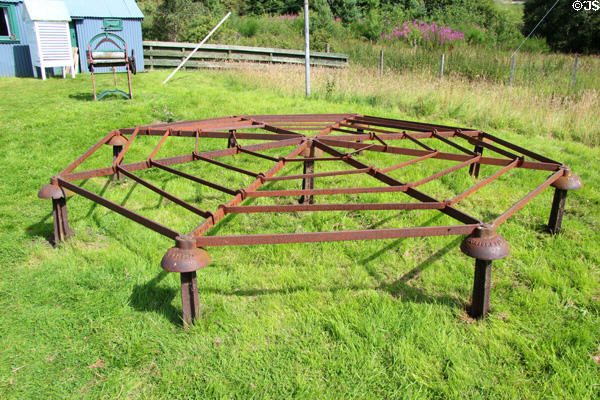 Iron hay drying rack at Highland Folk Museum. Newtonmore, Scotland.